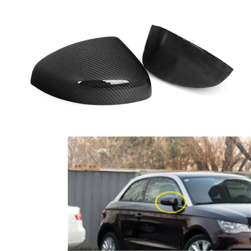 For Audi A1 2012 2014 Real carbon fiber Side Rearview OEM style Mirror Cover Trim Add On 2pcs