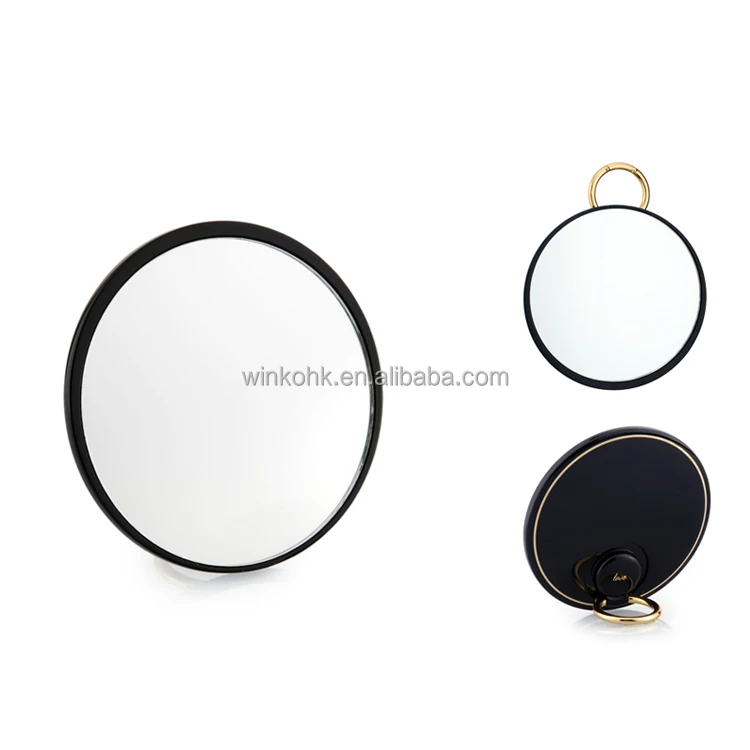 Mini Metal Personalized Blank Round Compact Mirrors Pocket Cosmetic Makeup Mirror with Ring Holder Custom logo