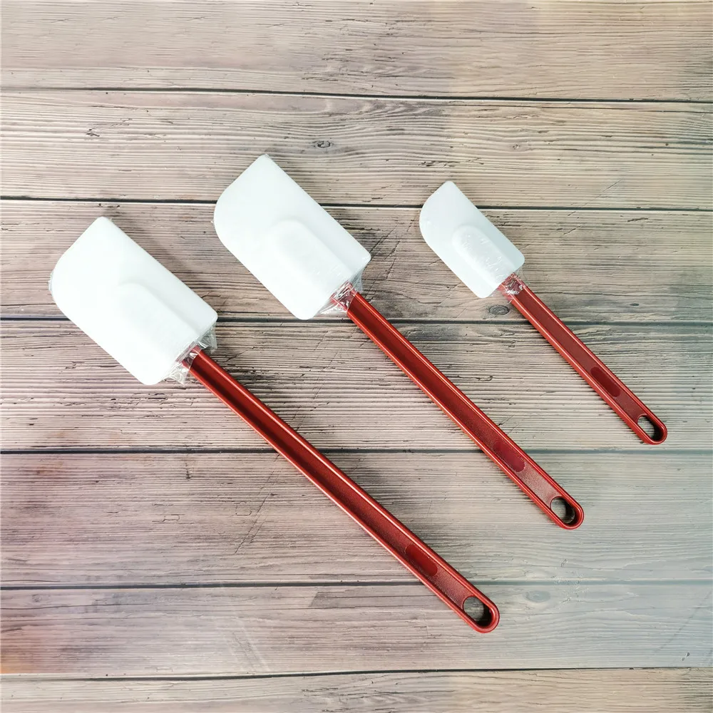 Manufacture bakery tool white flat dough mixing pastry plastic scraper custom cooking bread rubber cream kitchen spatula supplier