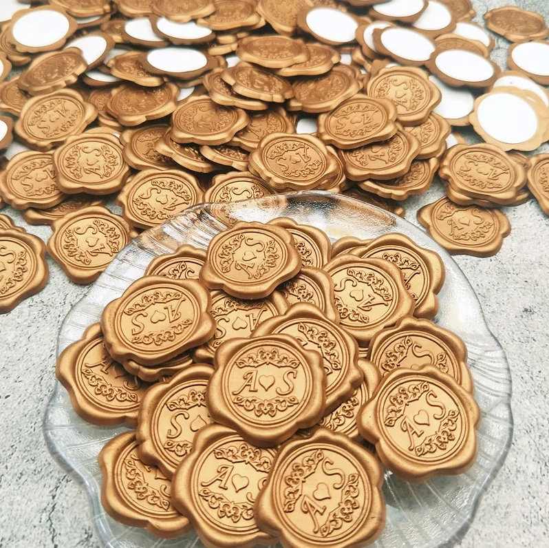 Пользовательская восковая печать с логотипом на заказ 3D клейкие восковые печати наклейки