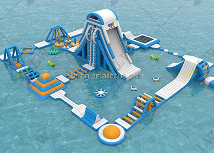 Outdoor Inflatable Water Floating Obstacle Course / Water Park Sports ...