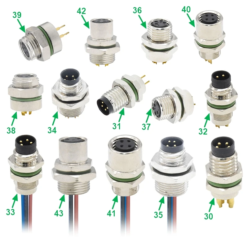Hot Sale 4 Pin Female Socket Panel Mount IP67 Circular Connector Male Female Plug Waterproof M8 Connector
