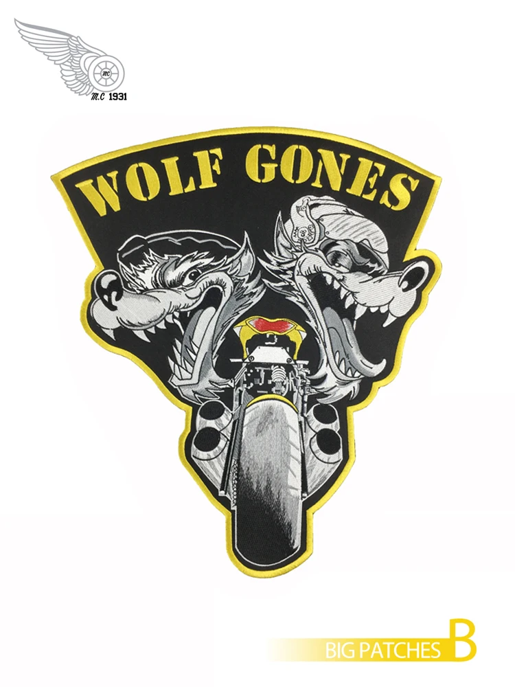 バイク用 ベスト バックパッチ 狼 刺繍ワッペン| Alibaba.com