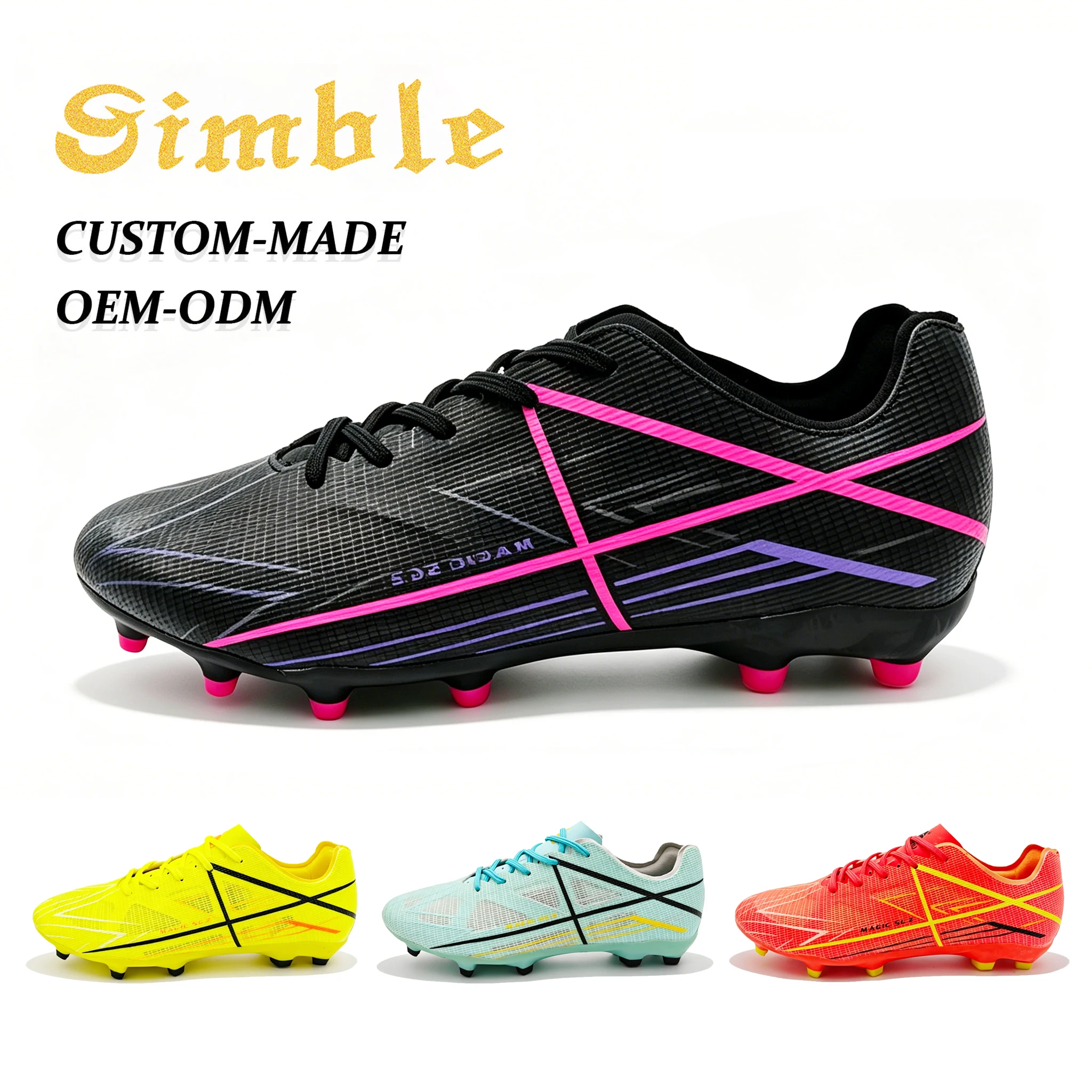 Fashion Trendy Custom Turf Soccer Shoes Manufacturer TPU AG/FG Offset Printing Botines Futbol Football Boots