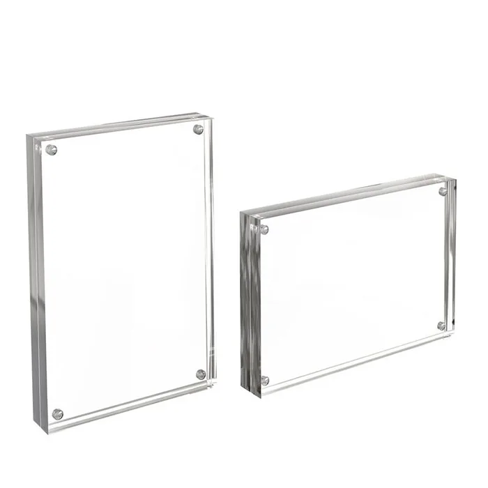 Acrylic Photo Frame Free Standing Magnetic Closure 4x6 Double Sided Acrylic Frame Display