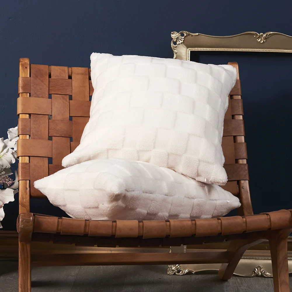Housse de coussin en velours jacquard double face pour salon_voghion.com