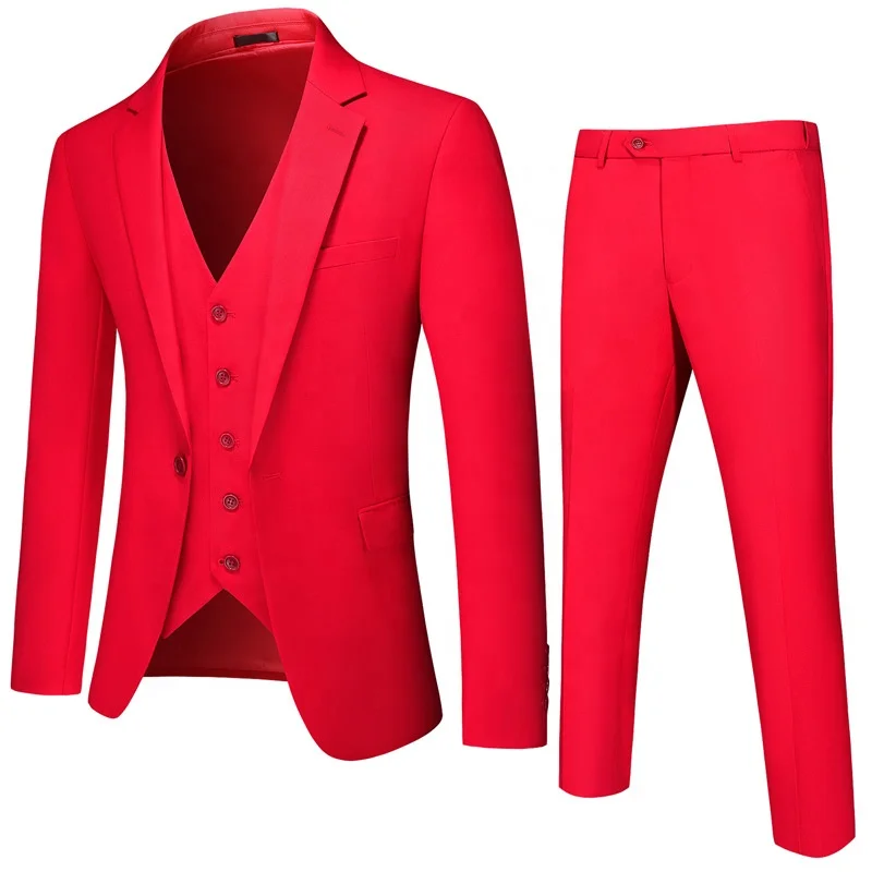 2023 Latest Red Men Suits Set For Party Wear In Stock 6XL Made In China ...