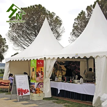 Movable Outdoor 5x5m High Peak Pagoda Tent With Waterproof PVC Coated Fabric For Promotion Events