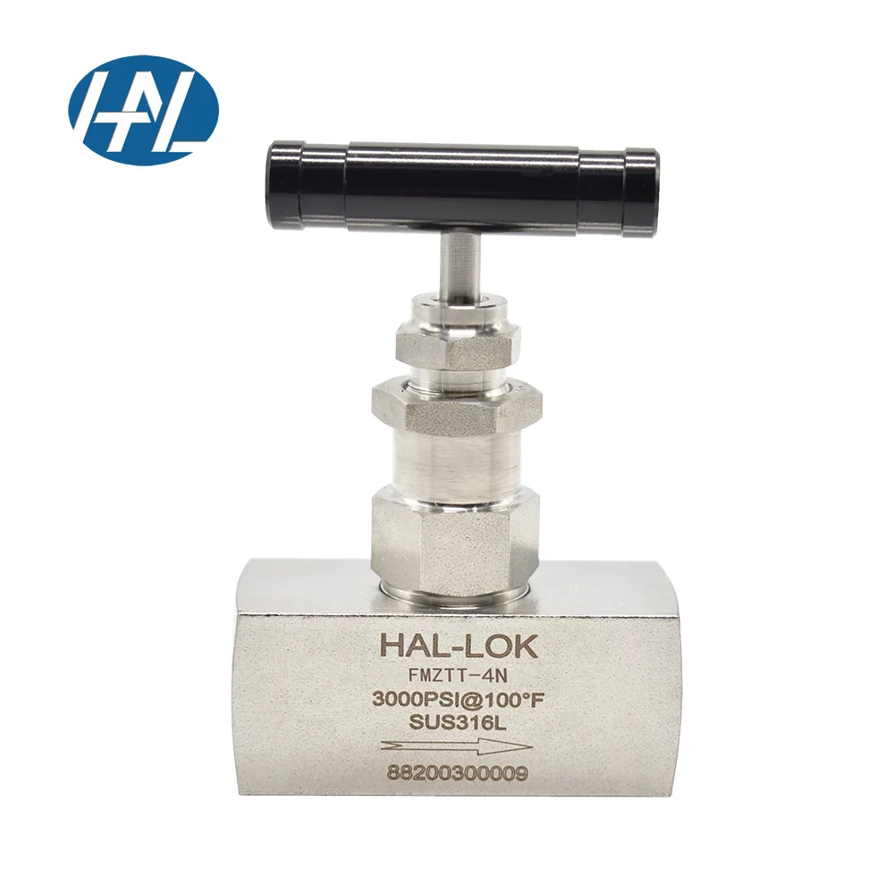 SS316 SS304 Manual Gas Needle Valve with Female Thread Sizes 1/8\" 1/4\" 1/2\" for Instrumentation Piping Control Applications
