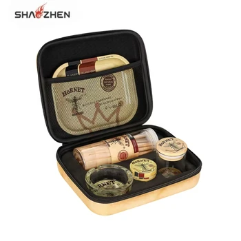 Hot Selling Wholesale New Design Customized Logo Size Smoking Sets With Herb Rolling Tray Tobacco Grinder Kit
