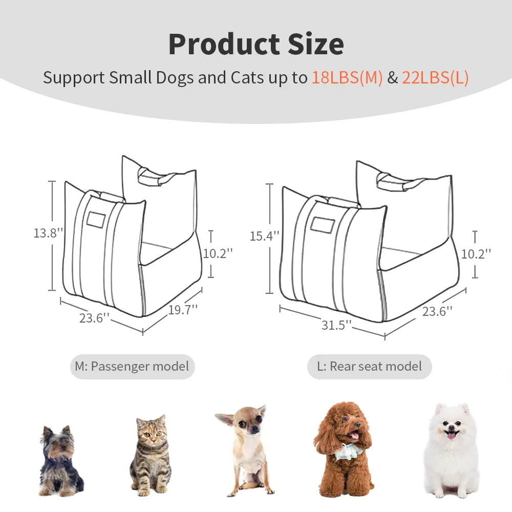 Wholesale customized portable dog car booster seat bed details