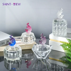 Fancy Brand Chocolate Glass Boukhor Oud Jars for Sugar Storage During Ramadan Chic Crystal Crafts Gift Set