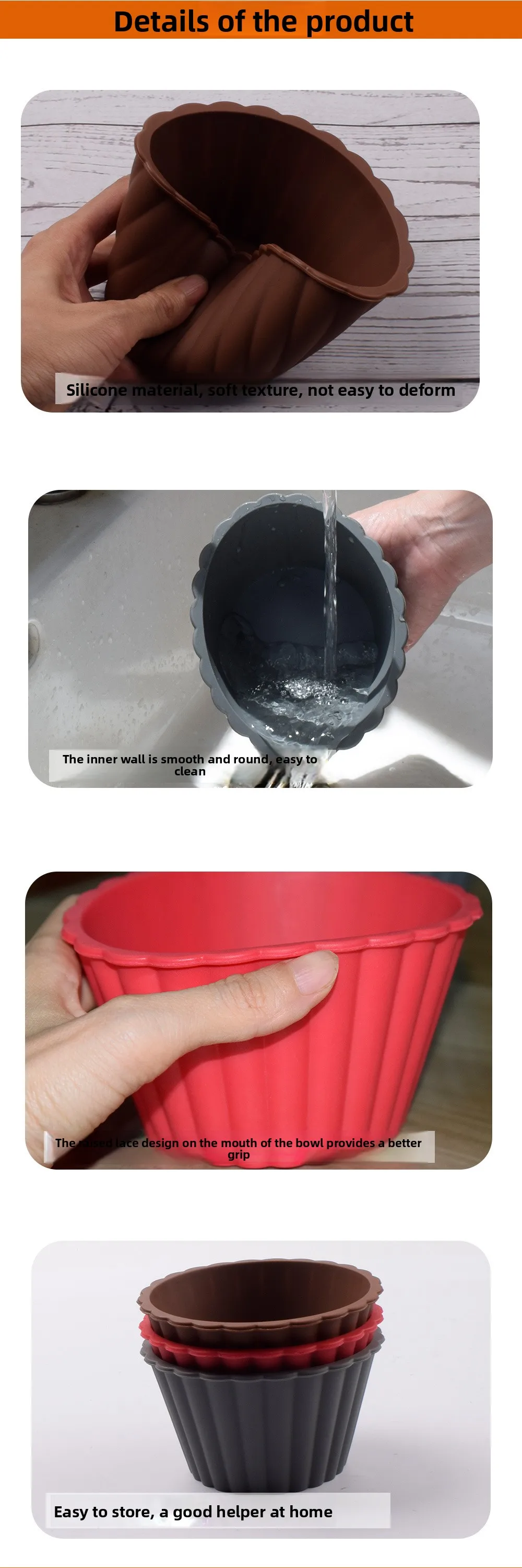 Portable Anti-Fall Silicone Snack Bowl High Temperature Resistant Cake Tools for Outdoor Children's Food Hot Melt Wax Mold supplier