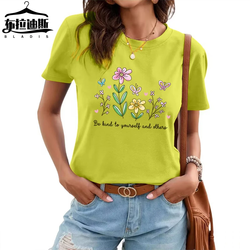 【関税込み】★Golden ★フローラル Tシャツ GWP01220P Tシャツ（ホワイト） レディース フロントスター（ボルドー）