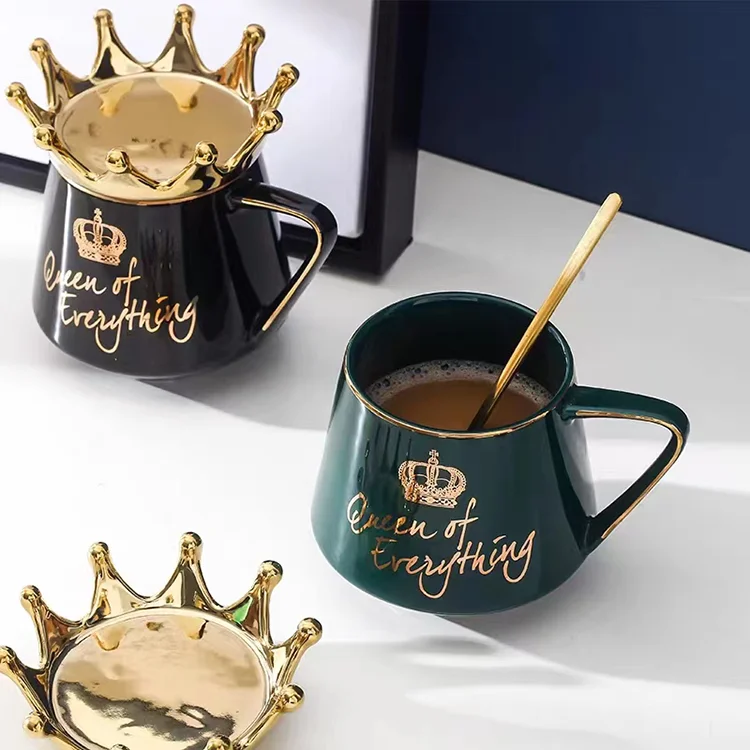 Ceramic Coffee Mug Gifts for Mom From Daughter Son Coffee Mug 12oz With Crown Lid Ceramic  Water Cup details