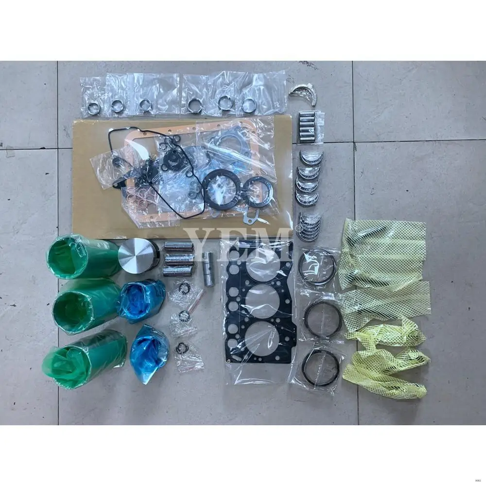 3D68E Rebuild Overhaul Repair Kit With Valves Engine Bearings Liner Piston Rings Full Gasket Kit for Yanmar
