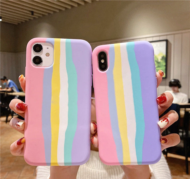 Laudtec Original Liquid Silicone Rainbow Case For iPhone All-inclusive Silicone Case iPhone 11 12 13 Pro Max details