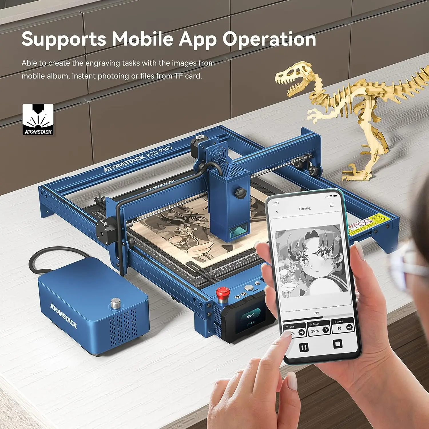 ATOMSTACK Laser Engraver X20 A20 S20 PRO 130W 弾力製造機械
