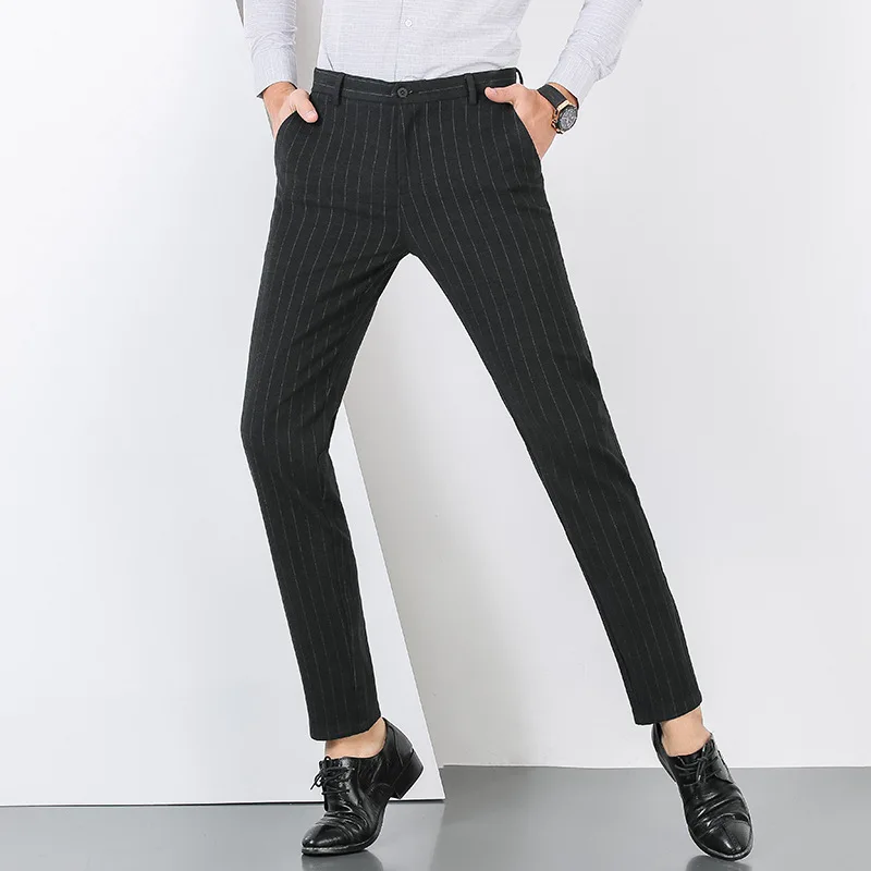 OEM custom pant suit Slim Fit office casual formal strip dress new design men trousers