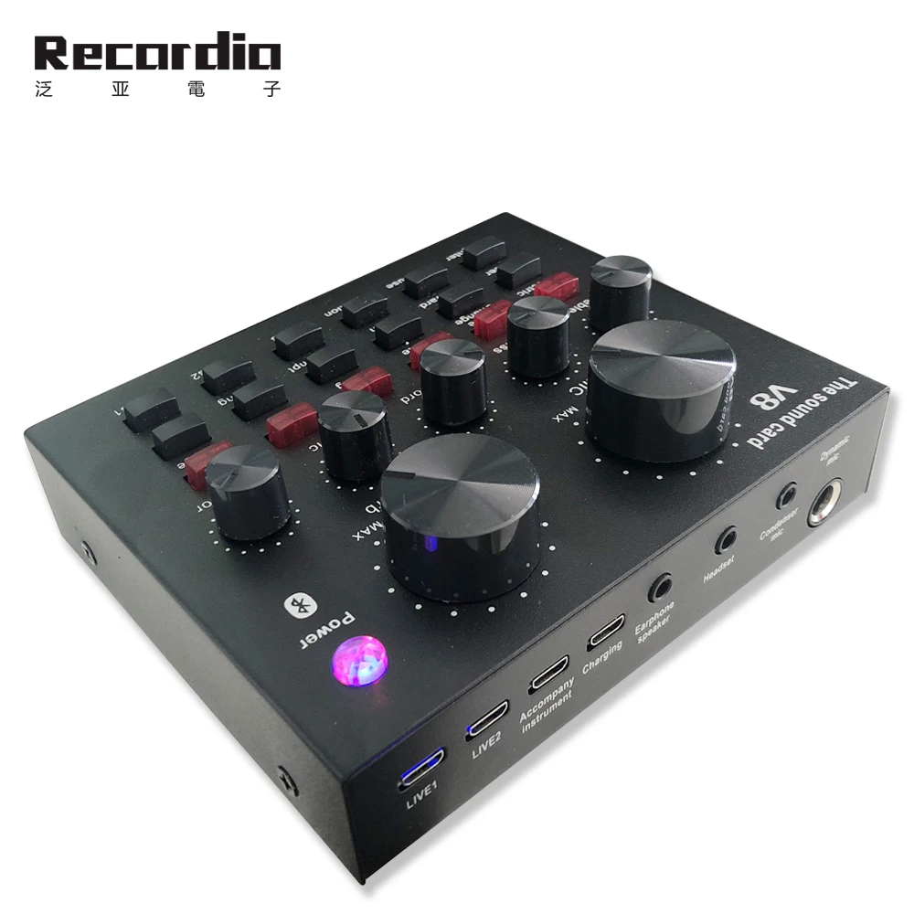 GAX-A8 Digital live sound card supports 48V live audio USB