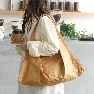 Tyvek Kraft Paper Market Tote Shopping Bag Custom Print Clear Tyvek Bag Waterproof Shopping Carry All Tote Bag for Women