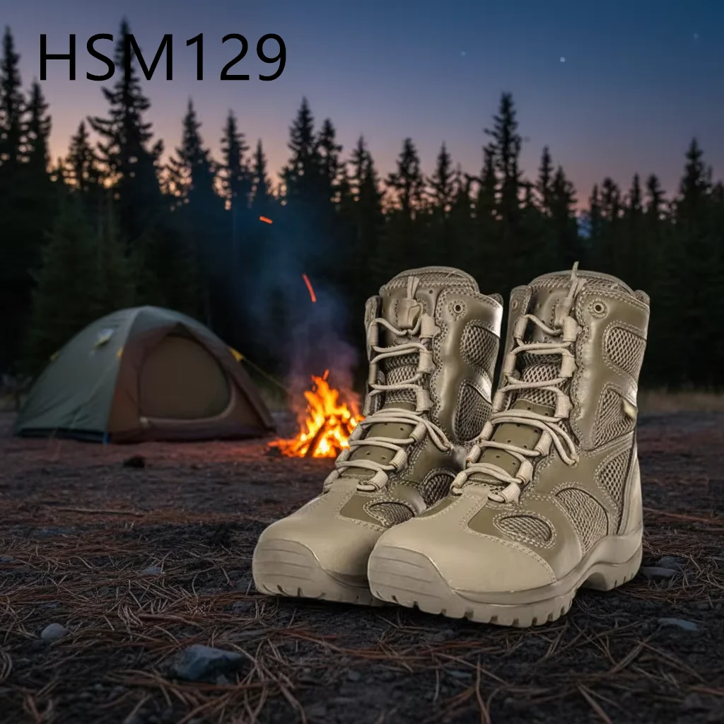 LXG, Stivali tattici Batas per spedizioni polari in pelle pieno fiore, resistente agli urti, suola in PU+gomma, colore marrone, scarpe da escursionismo HSM129