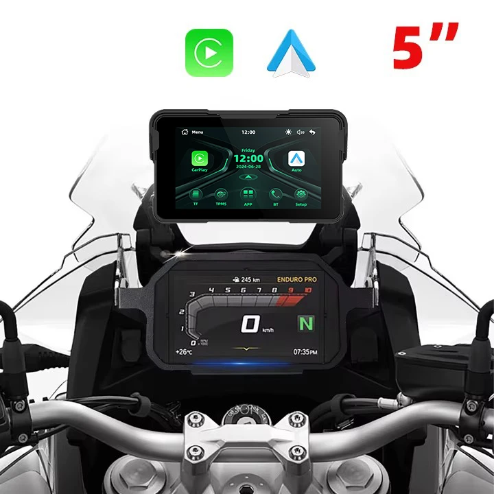 EKIY 5 Inch Motorcycle Carplay - Navigation & Screen Sharing