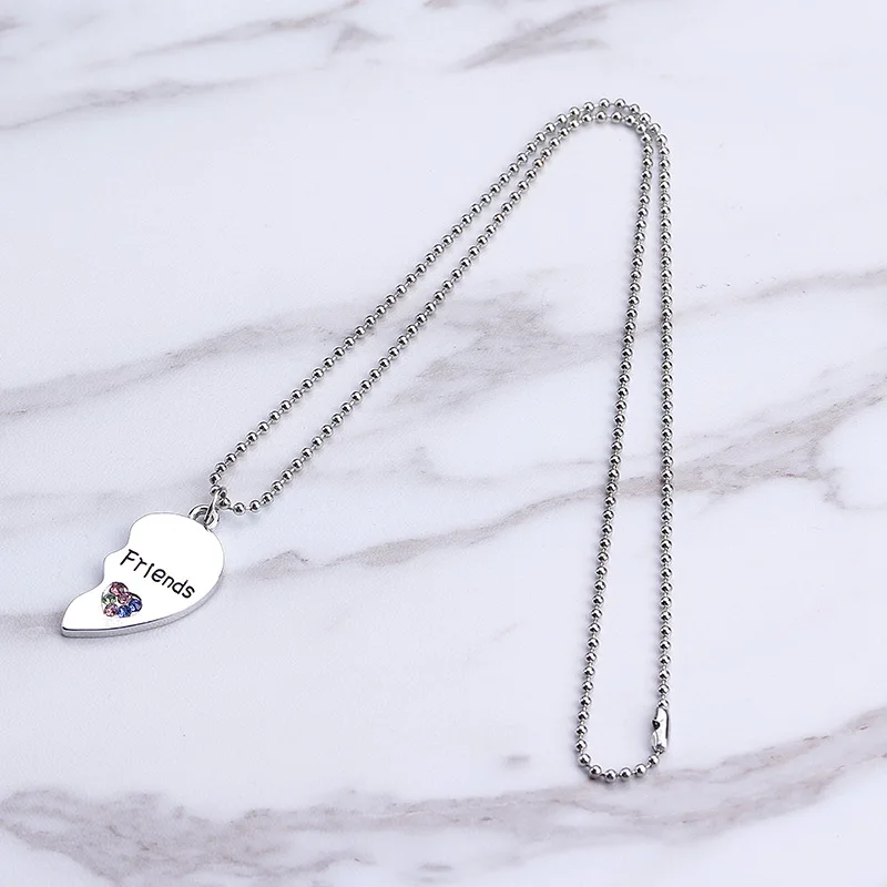 Best Friend Forever Broken Heart Necklace Matching Pendants
