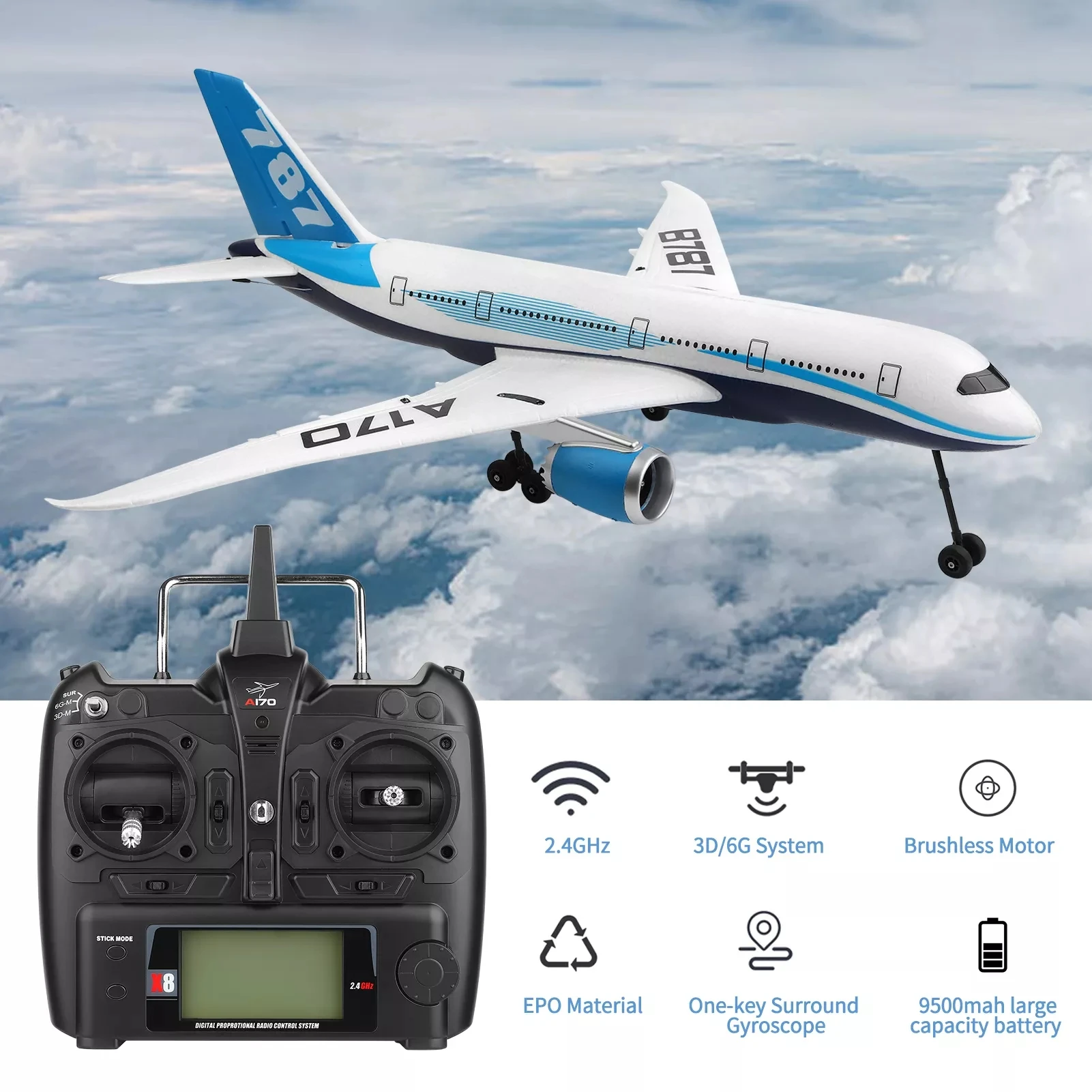 New Arrival HOSHI WLtoys A170 RC Airplane EPO Craft Foam Electric Outdoor Remote Control Glider Plane Fixed Wing Aircraft