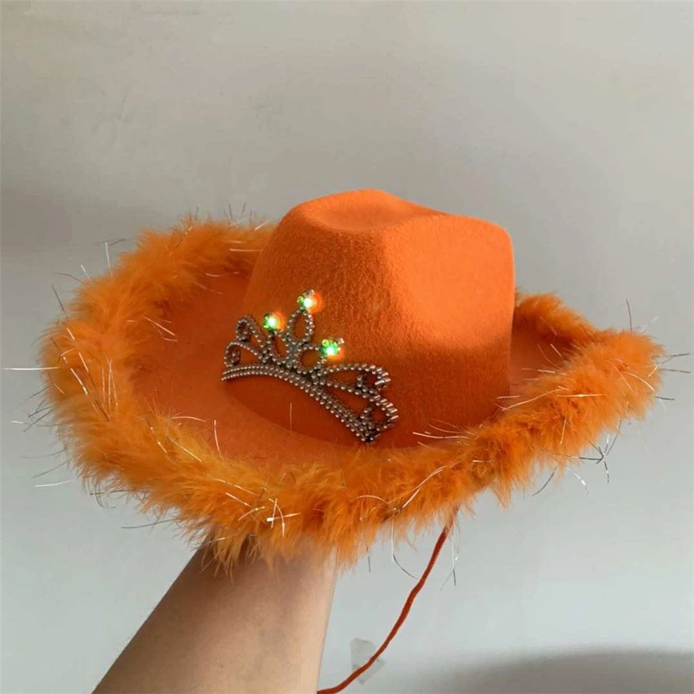 orange light up cowboy hat