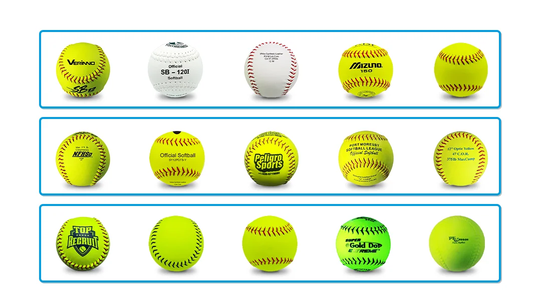 12inch Glossy Stingfree Yellow Dimpled Softballs For Pitching Machine