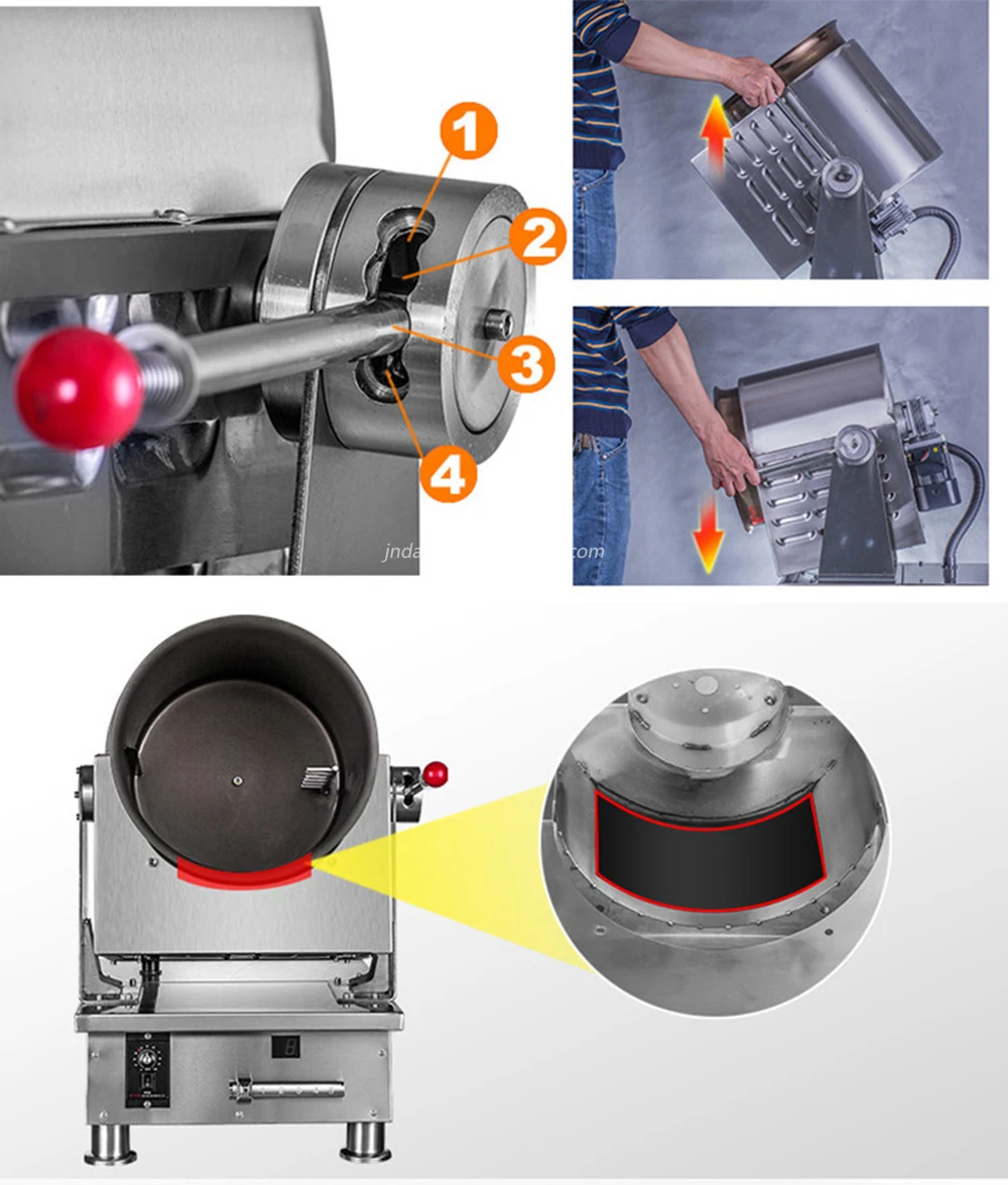 Damatic Electric Gas Multifunction Rotating Food Stir Fry Fried Rice