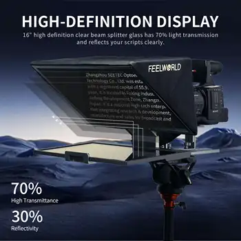 FEELWORLD TP16 Folding Teleprompter Glass for Tablet Smartphone up to 16", Custom Logo & Packaging Box, Bulk Wholesale detail image