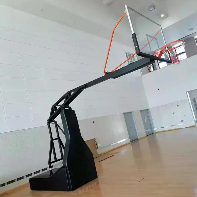 Manual hydraulic basketball stand
