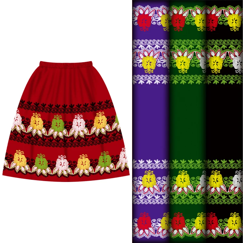 Henry пользовательский дизайн ткани фиолетовый и красный полинезийский Стиль Полиэфирная Ткань с принтом для юбки Guam