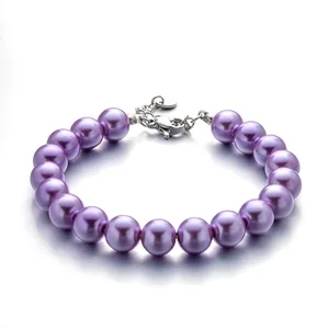 OEM Senior Sense Simple Pearl Bead Bracelet for Women New Fashion Stainless Steel Bangles with Temperament Customizable Jewelry