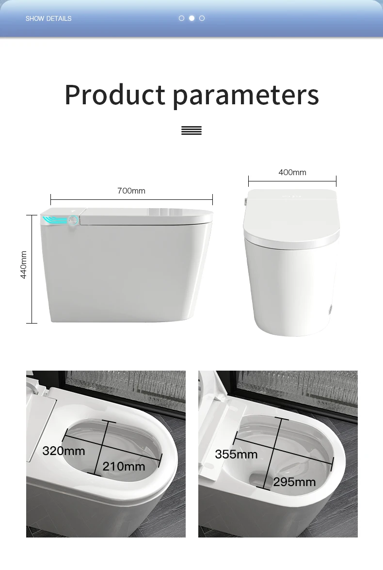 Automatic Electronic Ceramic Water Closet Intelligent Toilet Ceramic Sterilization One Piece Bathroom Smart Toilet With Tank manufacture