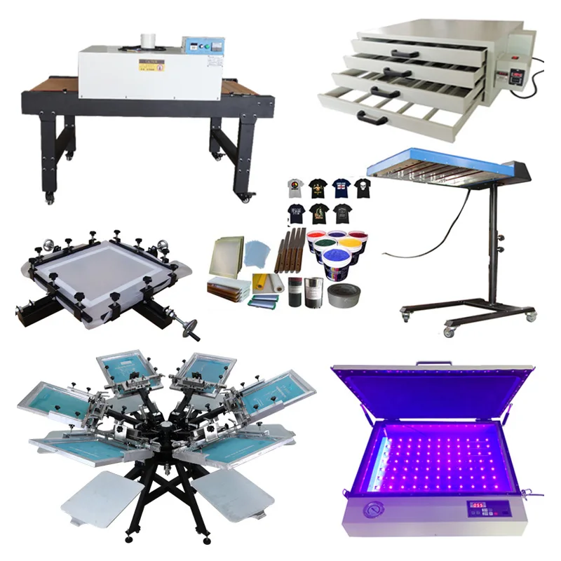 DGRUIDA NS606-HD Full Set Screen Printer Heavy Duty With Micro Registration 6 color 6 station Screen Printing Machine
