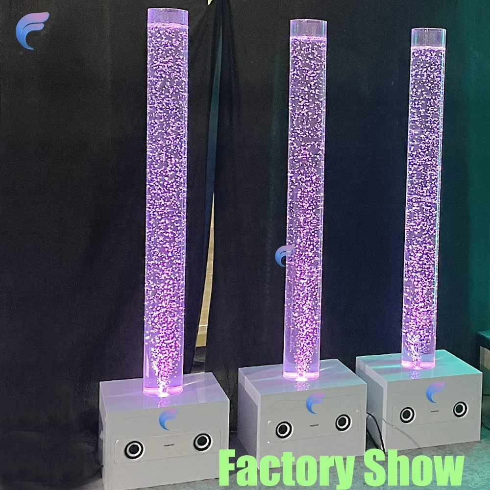Customized Shiny LED Light Water Bubble Pillar Lamp Modern Acrylic Lamp for Party Wedding Decoration