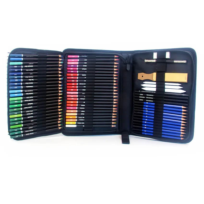 Coffret complet de crayons de couleur - 72/120/180 couleurs éclatantes avec étui de voyage et livre de coloriage fleuri_voghion.com