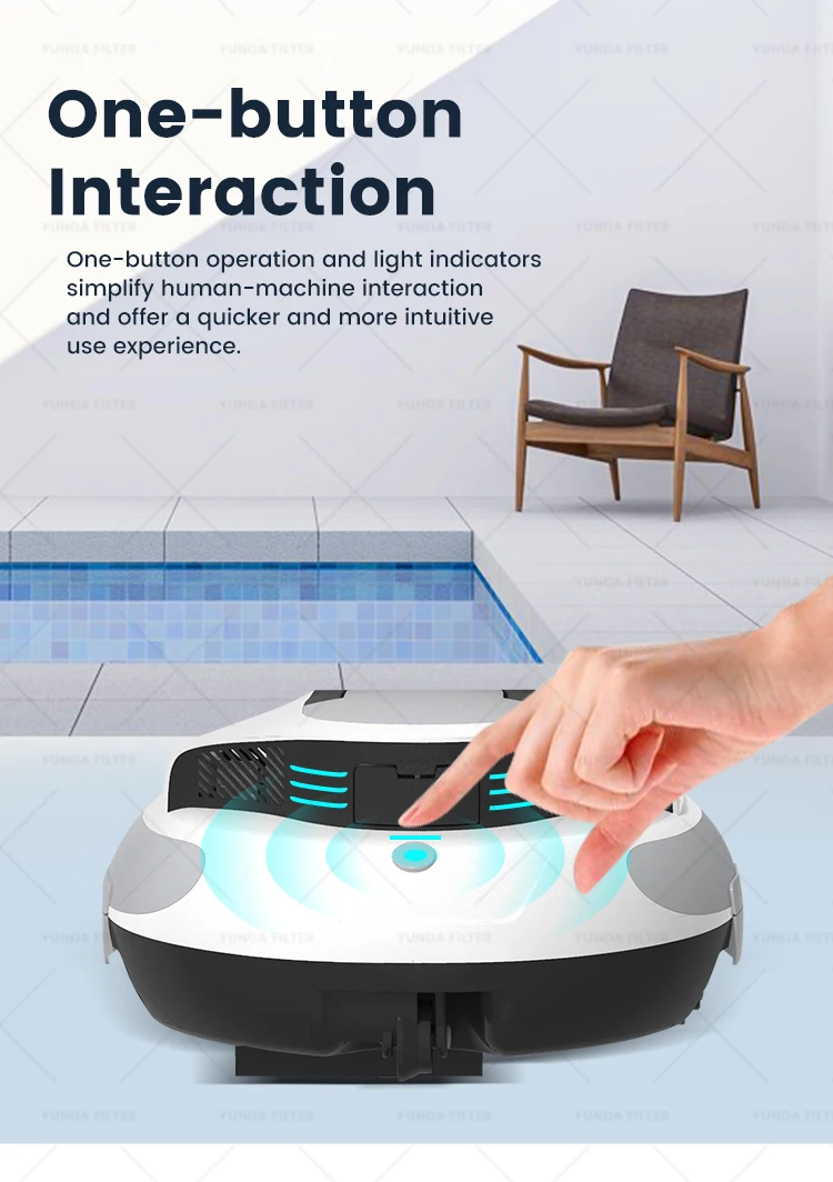 Cordless Pool Cleaner Automatic Robotic Pool Cleaner With 5000mah
