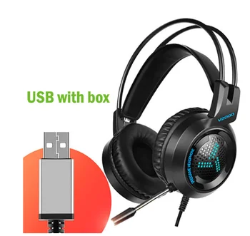 Headphone PC Gaming Headphones 7.1 Gamer Surround Sound With Microphone LED Colorful Game Bass Stereo for Phone Xbox One PS4 He