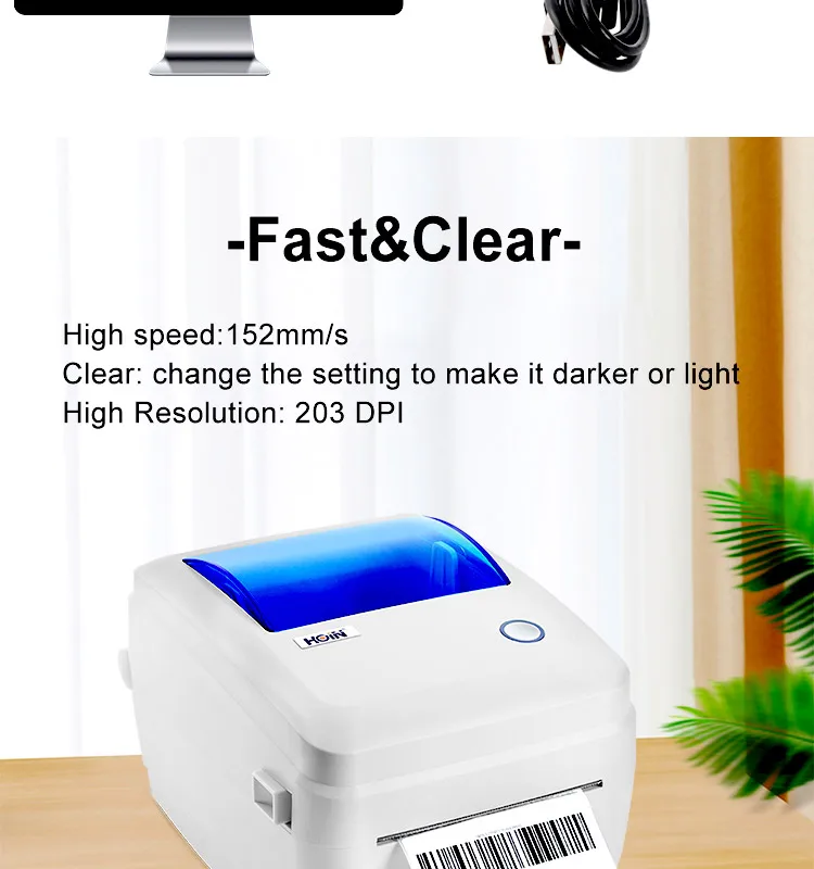 4inch Thermal Label Printing Machine 1d 2d Shipping Waybill Printer