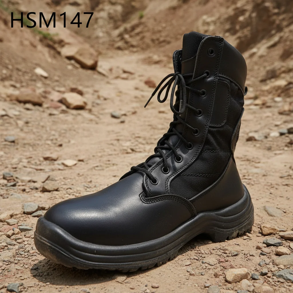 LXG,Original Classic Sample Full Grain Leather Black Combat Boots Dual Density PU Outsole Tactical Boots for Romania HSM147
