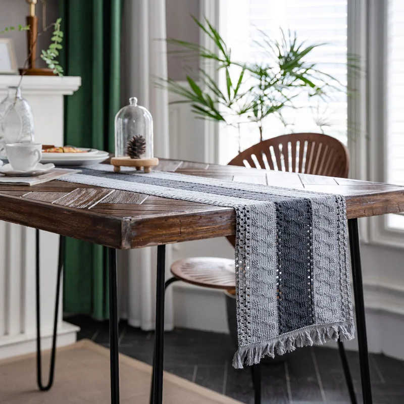 Buti Mexican Stripes Multi Function Decorative Bed Flag Wedding Table Runner With Tassels