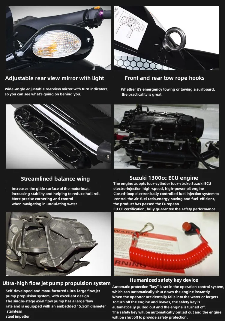 Double Motorboat High Speed Charging Speedboat Fiberglass Motorboat Low