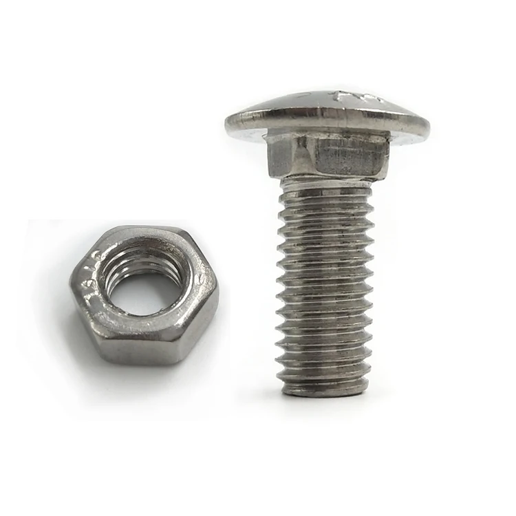 Sujetador OEM de alta resistencia M5 M6 M8, media rosca, pernos de acero inoxidable 8,8 de grado 304, perno y tuerca de carro escalonado