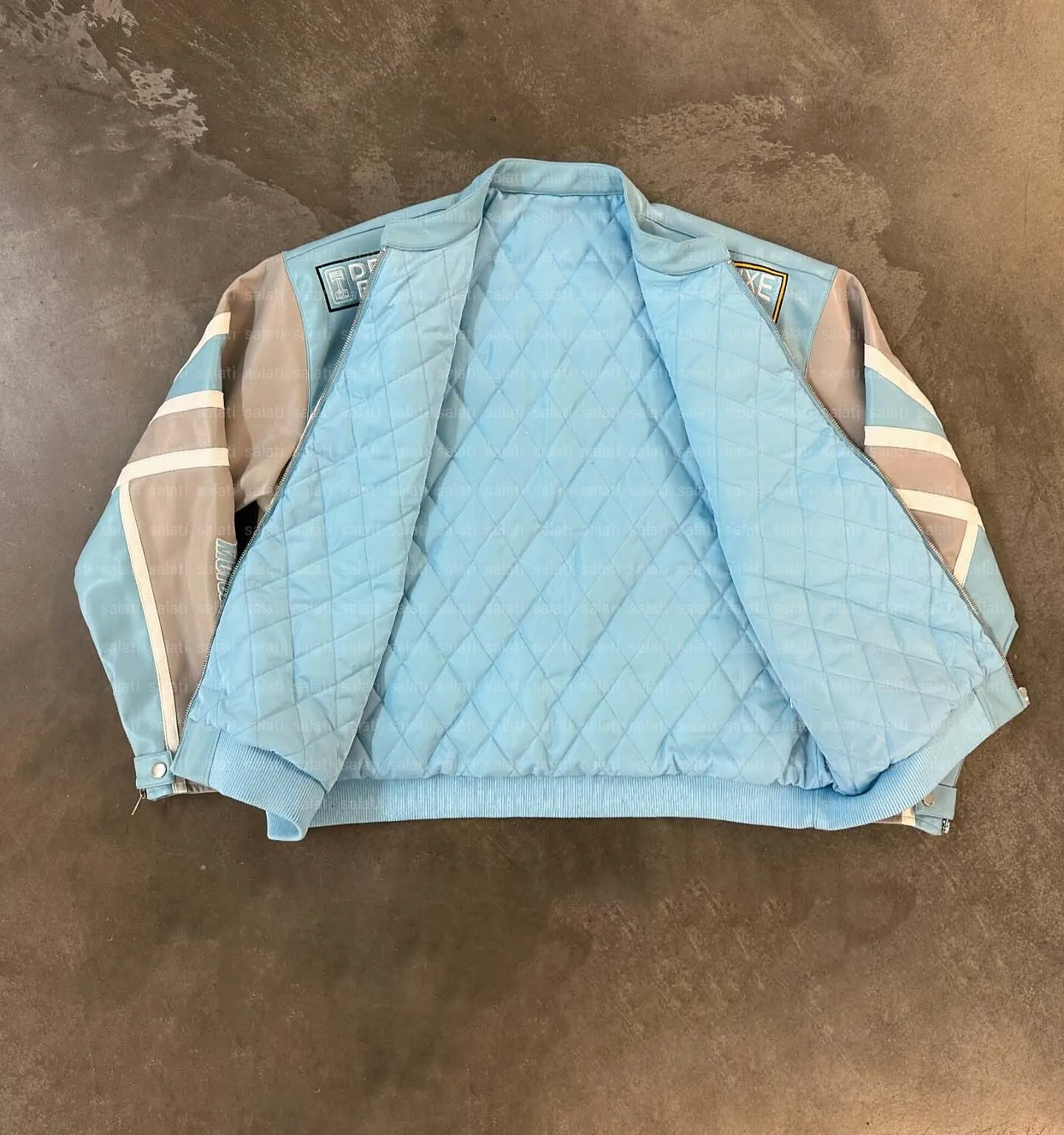 Salati Custom Manufacturer Race Jacket Pu Padded Embroidery Man Letterman Plus Size Winter Leather Racing Motorcycle Jackets Men gallery 3
