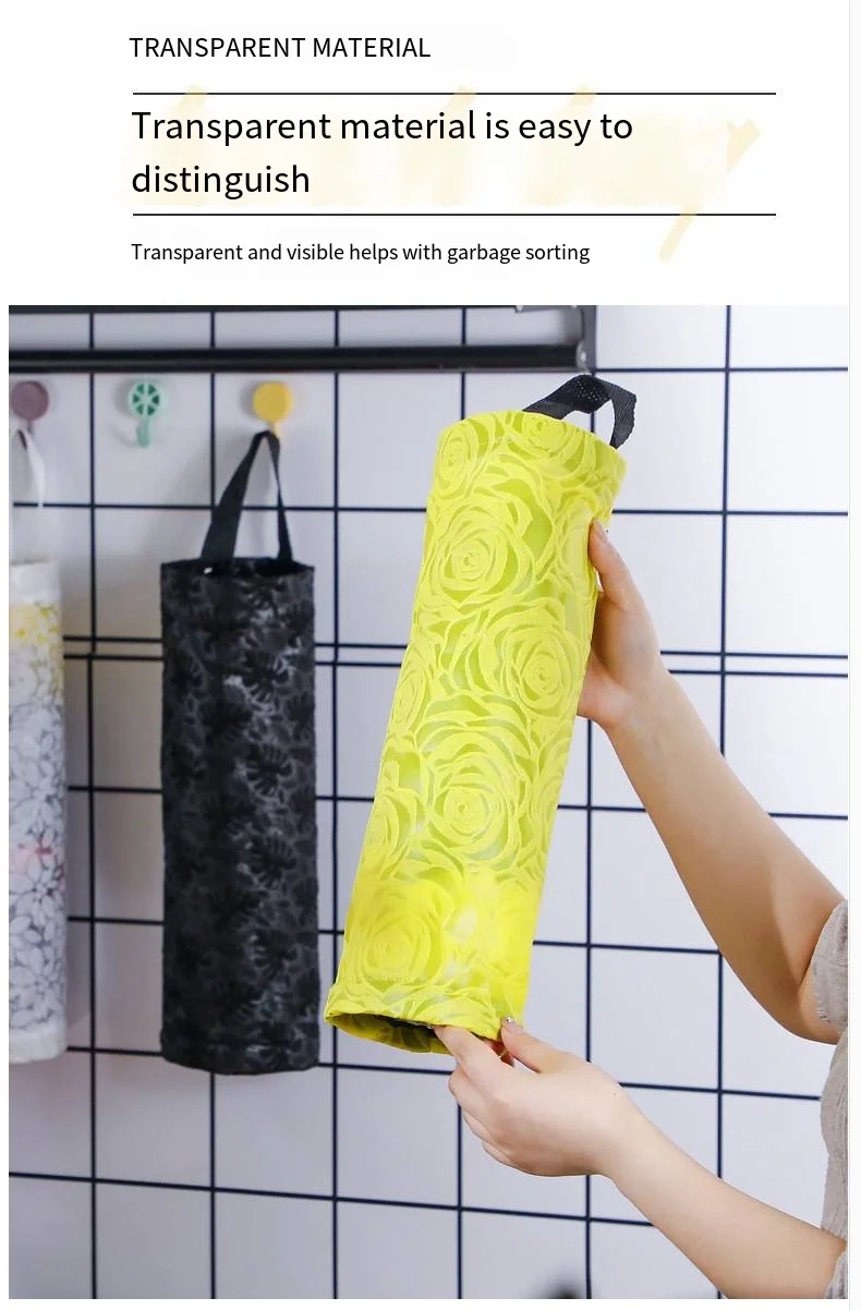 Wall-mounted garbage bag storage Home kitchen plastic bag organizer portable extractor bag storage device details