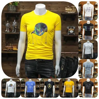 Wholesale men's cotton polyester blended T-shirt plain men's O collar design promotional custom clothing